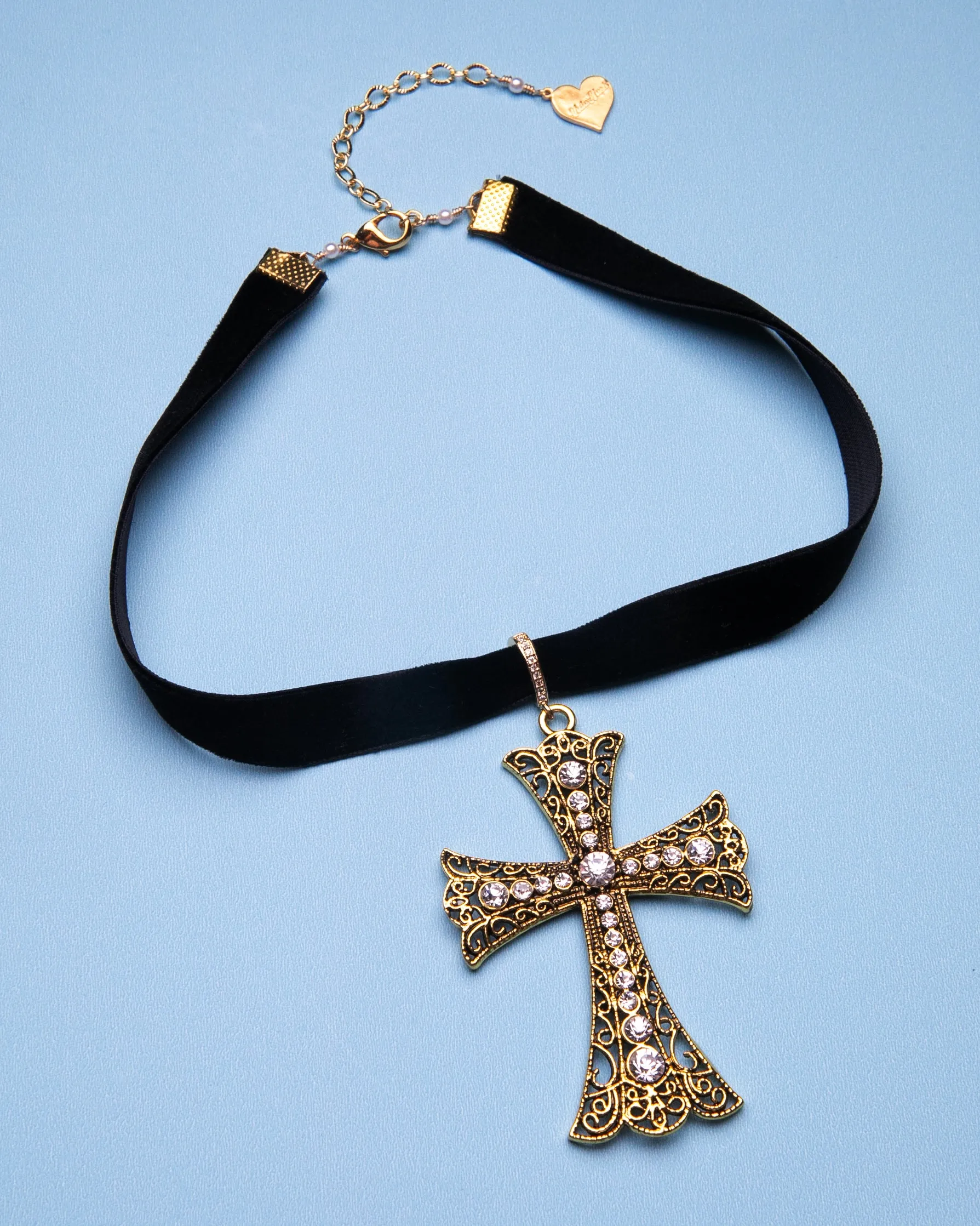 Velvet Cross Choker