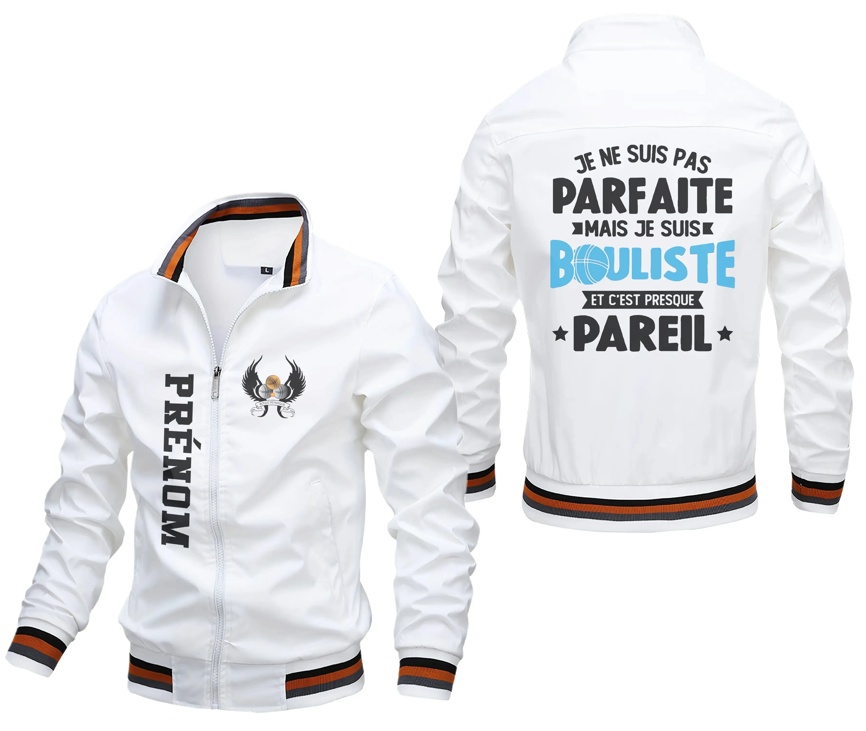 Veste De Pétanque Avec Prénom Et Logo Personnalisés, Je Ne Suis Pas Parfait Mais Je Suis Bouliste - CT06092344