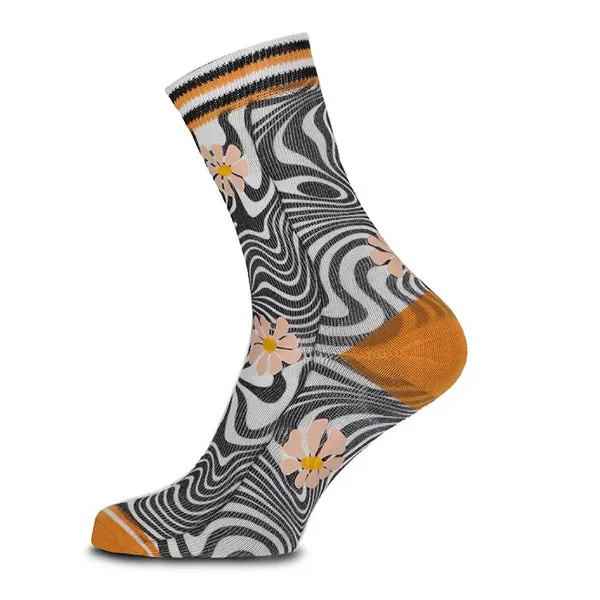 XPOOOS Retro Flowers Socken