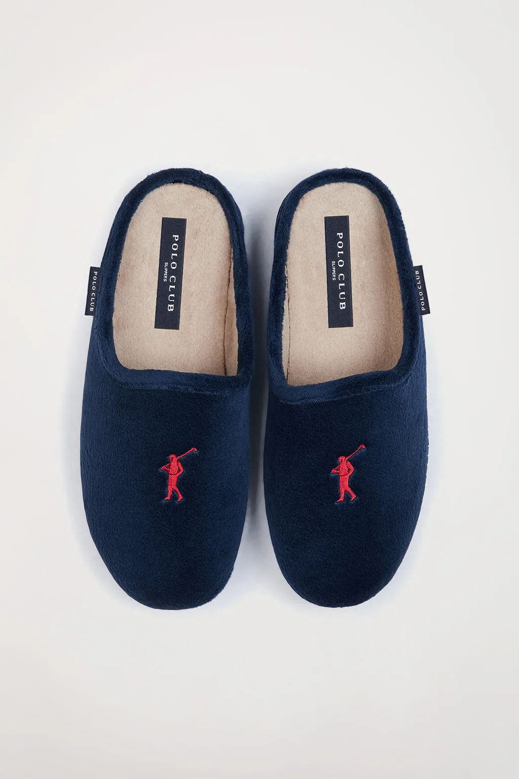 Zapatillas de casa mujer azul marino con logo