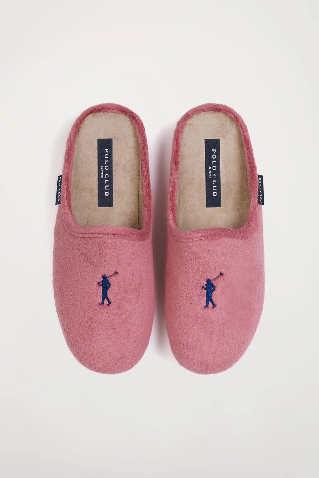 Zapatillas de casa mujer rosa con logo