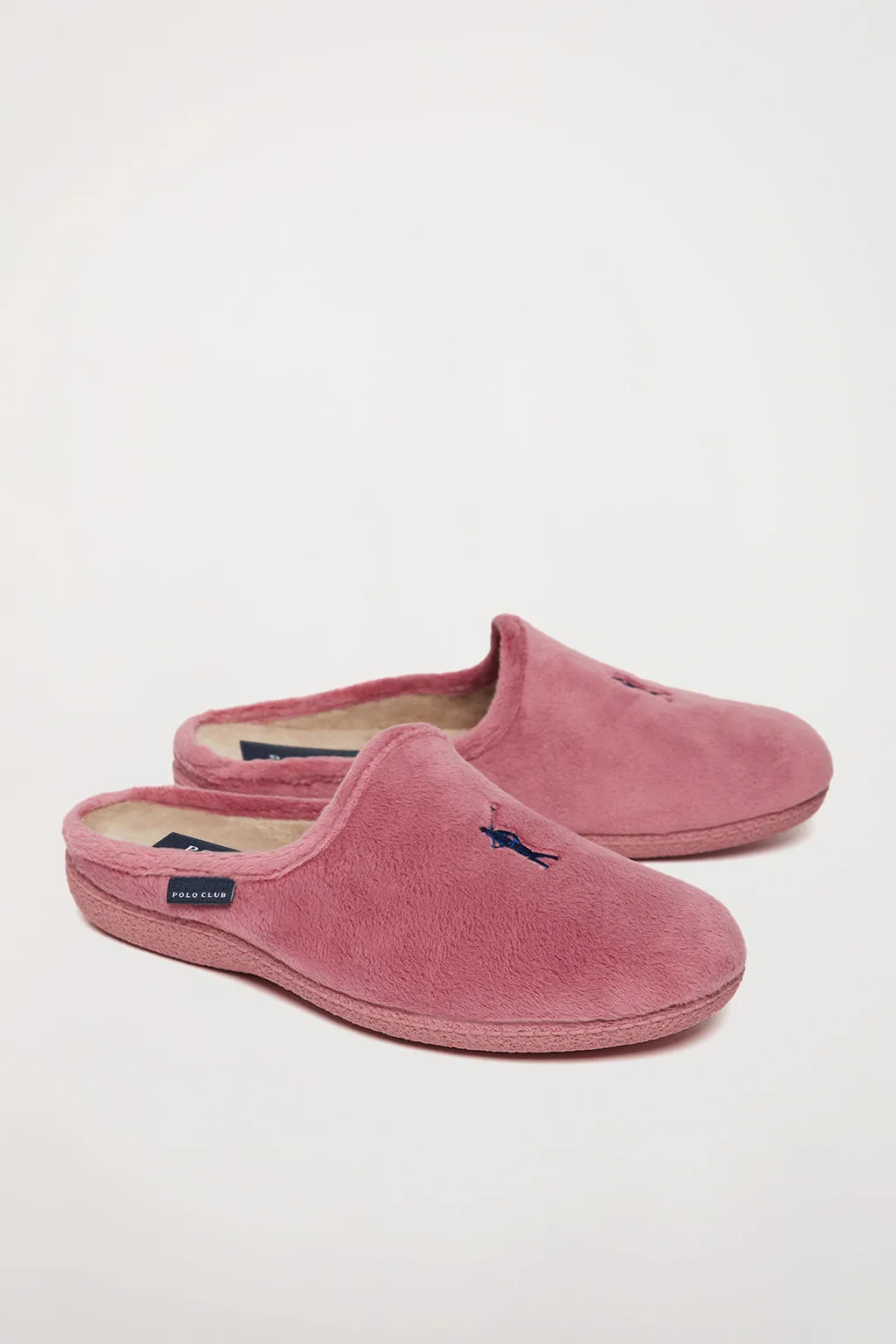 Zapatillas de casa mujer rosa con logo